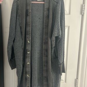 Free People Gray Long Cardigan